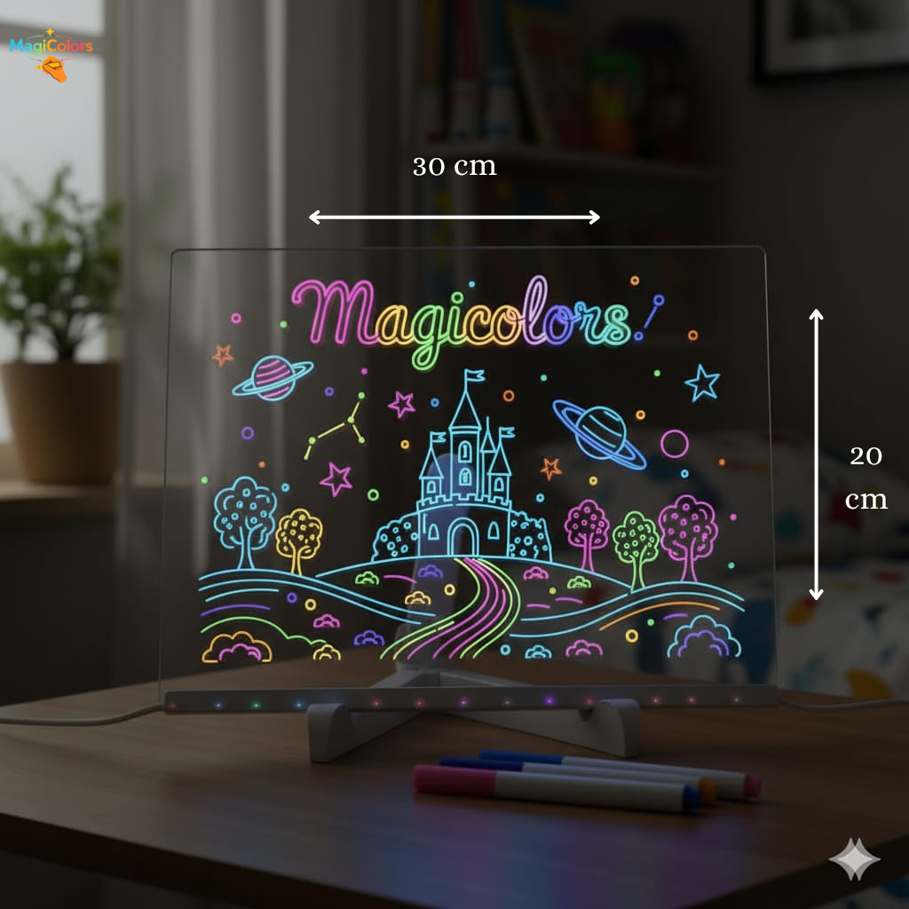 💫 MagiColors™ Tableau à dessin lumineux - Dessine avec la lumière, crée la magie !
